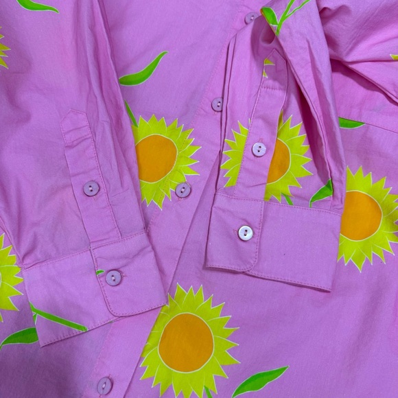 Jericho Road Clothing Sunny Days Oversized Shirt Button Up Pink Floral Size 18 - Picture 6 of 11